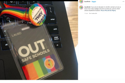 Anuncio sobre pronombres en Instagram