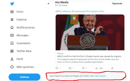 Twitter line Voz Media tuit eliminado