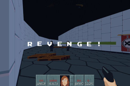 Screenshot of the first-person game that invites you to shoot at perceived enemies of the trans community.