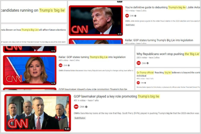 The phrase 'The Big Lie' was central to Trump's accusation against CNN for comparing him to Hitler. Although the lawsuit included only five examples, the network used the formula numerous times (pictured).