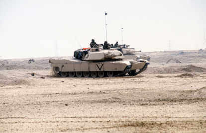 M1A1 Abram battle tanks during Operation Desert Storm.