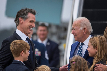 California Governor Gavin Newsom with U.S. President Joe Biden.