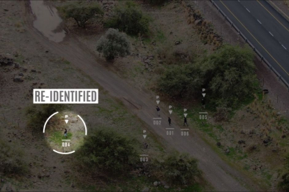 Capturing drone view of suspects