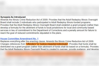Illinois Democrats Want to Change the Word “Offender” to “Justice Affected Person” Through Controversial Bill