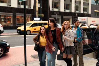 Anya Corazón (Isabela Merced), Cassandra Webb (Dakota Johnson), Julia Cornwall (Sydney Sweeney) and Mattie Franklin (Celeste O'Connor) in 'Madame Web', from Columbia Pictures.