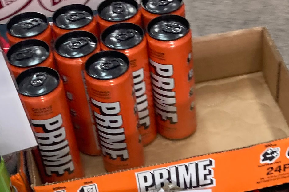 Underage consumption warning for Prime, an energy drink with high