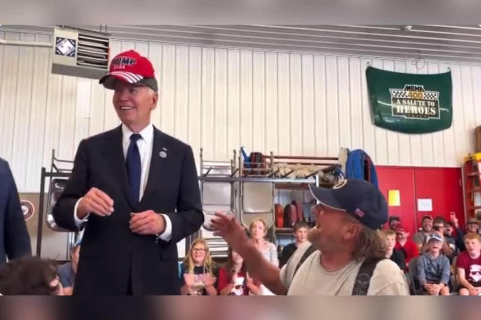 Biden dons MAGA hat after Trump said at debate that president ‘hates