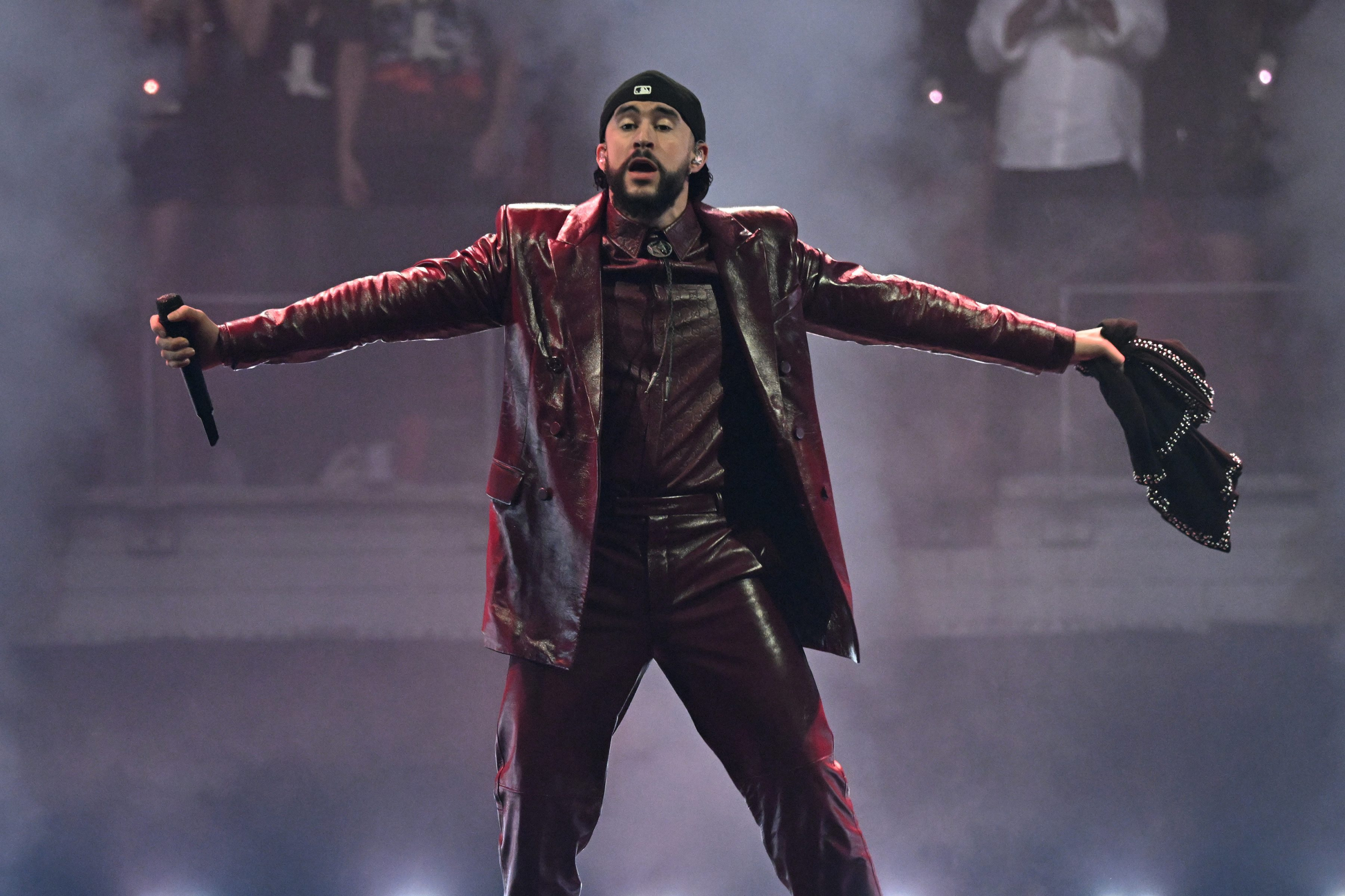Bad Bunny, during a concert