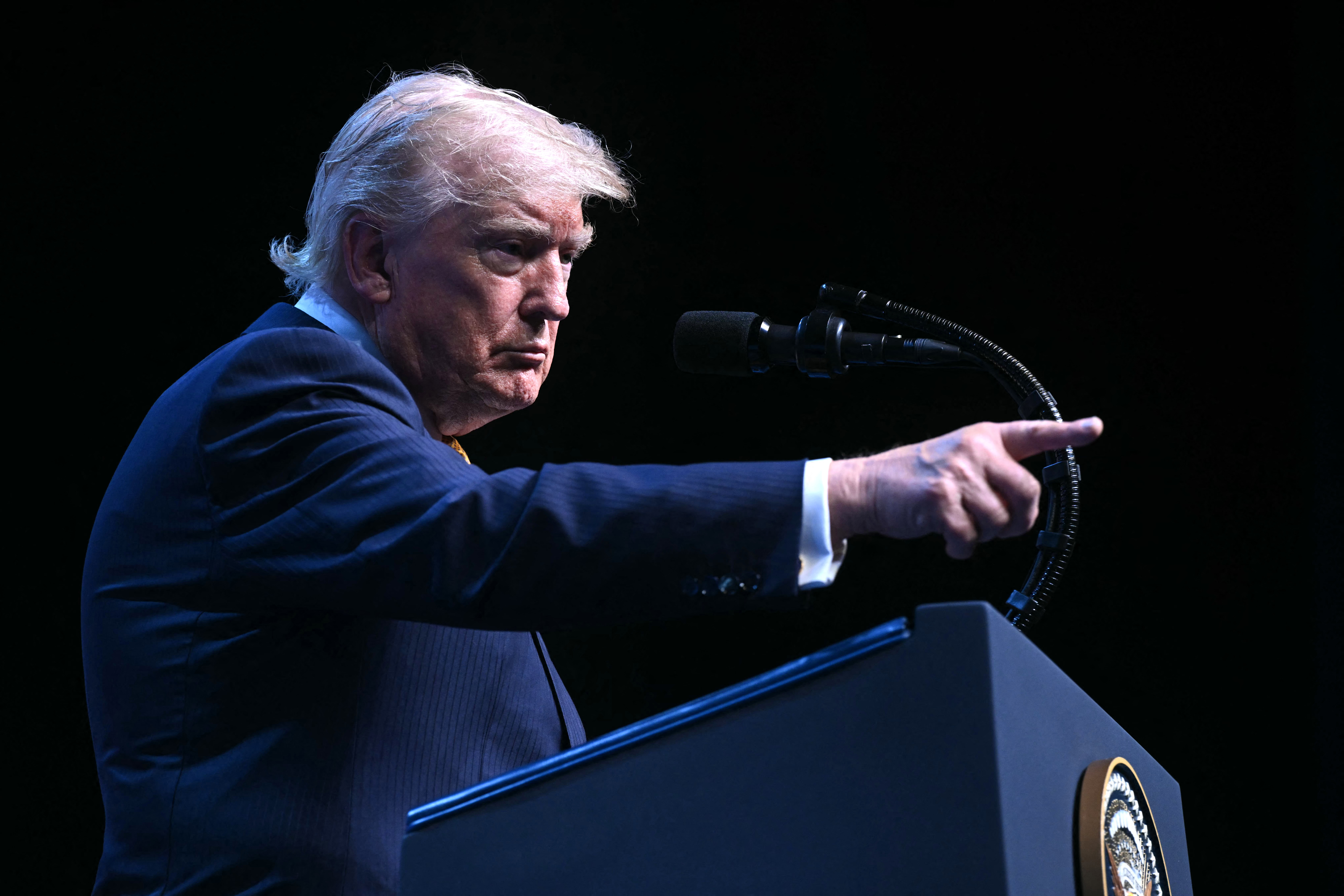 Imagen de Donald Trump en la conferencia de la OTAN